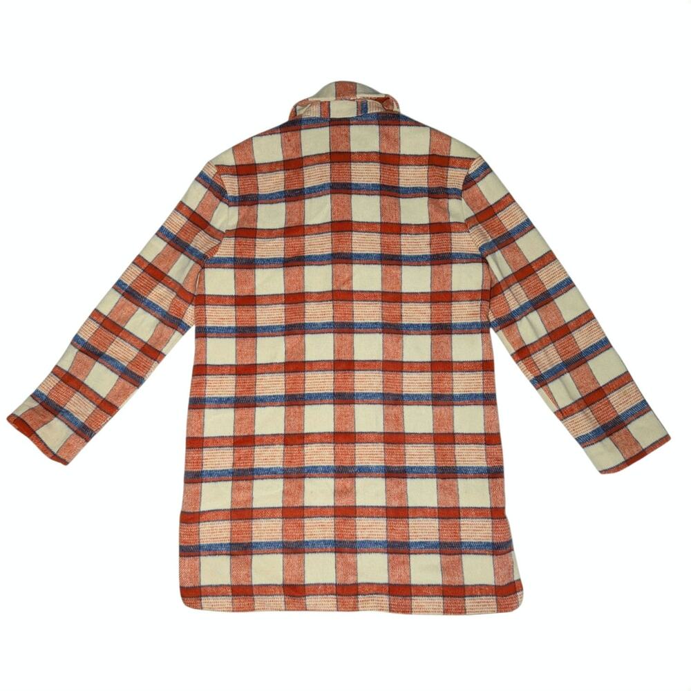 Hutch x Anthropologie Donna Plaid Shirt Jacket Shacket Women's Sz S Orange Blue - Picture 7 of 11